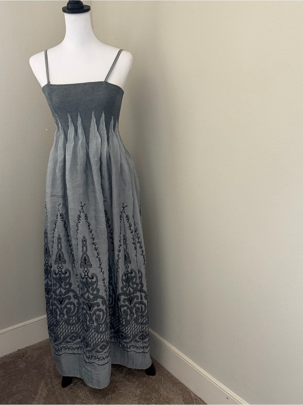 Lapis strapless dress